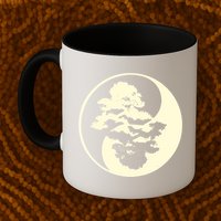 Cool Yin And Yang Circle With Trees Forest Harmony Yin Yang Gift Mug