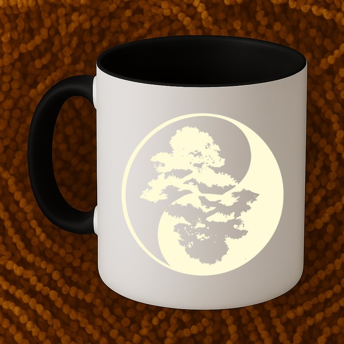 Cool Yin And Yang Circle With Trees Forest Harmony Yin Yang Gift Mug