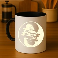 Cool Yin And Yang Circle With Trees Forest Harmony Yin Yang Gift Mug