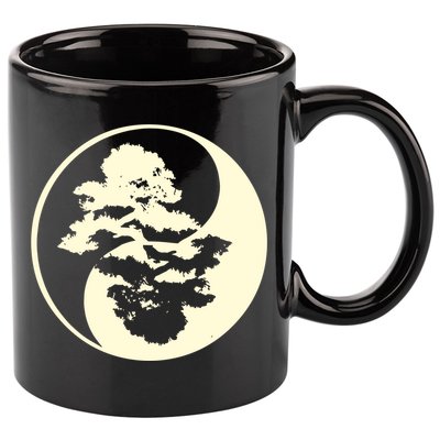 Cool Yin And Yang Circle With Trees Forest Harmony Yin Yang Gift 11oz C Handle Ceramic Mug