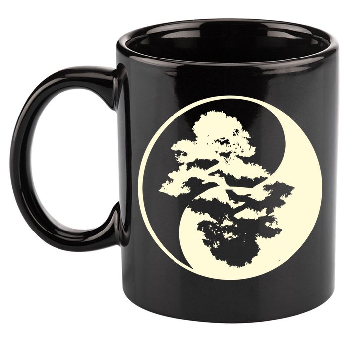 Cool Yin And Yang Circle With Trees Forest Harmony Yin Yang Gift 11oz C Handle Ceramic Mug