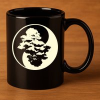 Cool Yin And Yang Circle With Trees Forest Harmony Yin Yang Gift 11oz C Handle Ceramic Mug