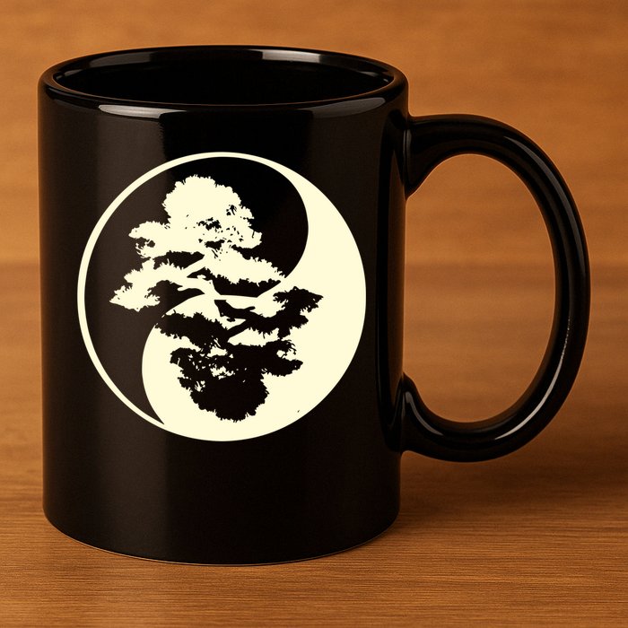 Cool Yin And Yang Circle With Trees Forest Harmony Yin Yang Gift 11oz C Handle Ceramic Mug
