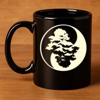 Cool Yin And Yang Circle With Trees Forest Harmony Yin Yang Gift 11oz C Handle Ceramic Mug