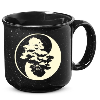 Cool Yin And Yang Circle With Trees Forest Harmony Yin Yang Gift 15oz Campfire Ceramic Mug
