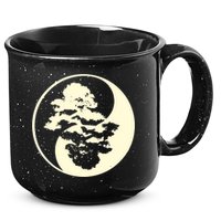 Cool Yin And Yang Circle With Trees Forest Harmony Yin Yang Gift 15oz Campfire Ceramic Mug