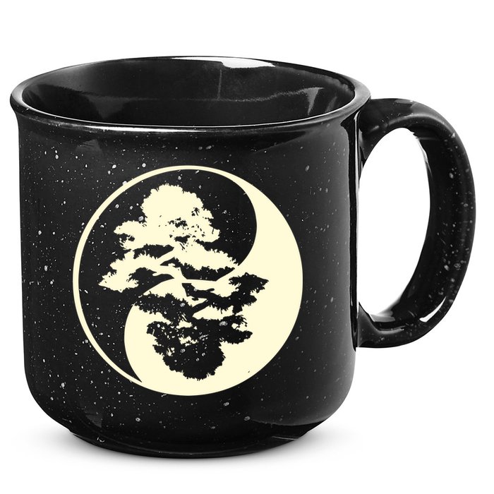 Cool Yin And Yang Circle With Trees Forest Harmony Yin Yang Gift 15oz Campfire Ceramic Mug