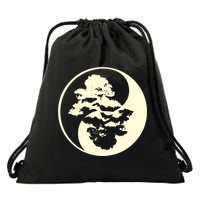 Cool Yin And Yang Circle With Trees Forest Harmony Yin Yang Gift Drawstring Bag