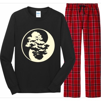 Cool Yin And Yang Circle With Trees Forest Harmony Yin Yang Gift Long Sleeve Pajama Set