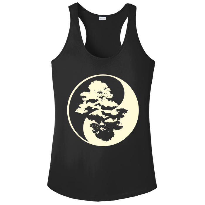 Cool Yin And Yang Circle With Trees Forest Harmony Yin Yang Gift Ladies PosiCharge Competitor Racerback Tank