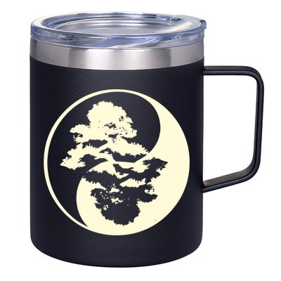 Cool Yin And Yang Circle With Trees Forest Harmony Yin Yang Gift 12oz Stainless Steel Coffee Mug
