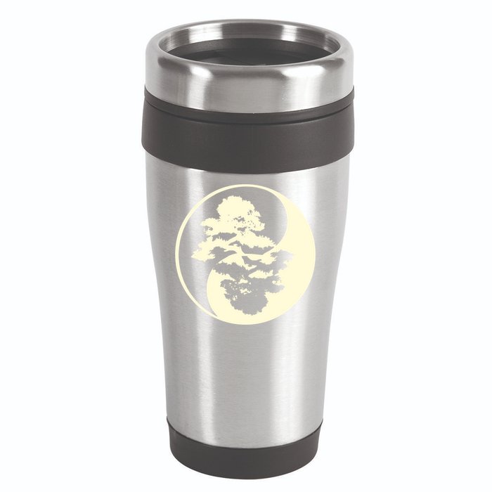 Cool Yin And Yang Circle With Trees Forest Harmony Yin Yang Gift 16oz Travel Tumbler