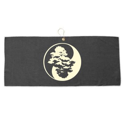 Cool Yin And Yang Circle With Trees Forest Harmony Yin Yang Gift Large Microfiber Waffle Golf Towel