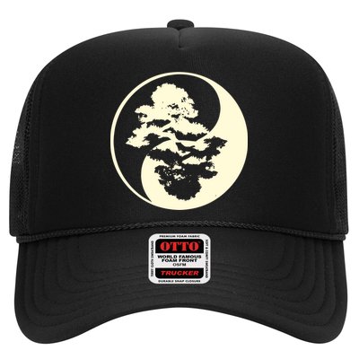 Cool Yin And Yang Circle With Trees Forest Harmony Yin Yang Gift Trucker Hat