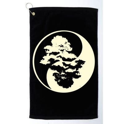 Cool Yin And Yang Circle With Trees Forest Harmony Yin Yang Gift Golf Towel