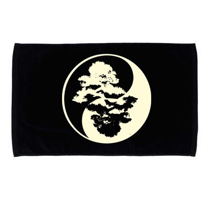 Cool Yin And Yang Circle With Trees Forest Harmony Yin Yang Gift Microfiber Hand Towel