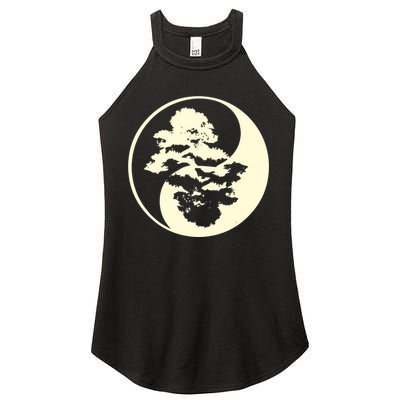 Cool Yin And Yang Circle With Trees Forest Harmony Yin Yang Gift Women's Perfect Tri Rocker Tank