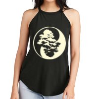 Cool Yin And Yang Circle With Trees Forest Harmony Yin Yang Gift Women's Perfect Tri Rocker Tank