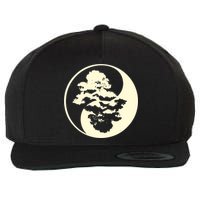 Cool Yin And Yang Circle With Trees Forest Harmony Yin Yang Gift Wool Snapback Cap