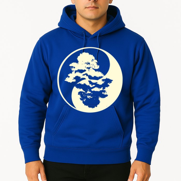 Cool Yin And Yang Circle With Trees Forest Harmony Yin Yang Gift Hoodie