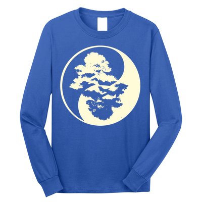 Cool Yin And Yang Circle With Trees Forest Harmony Yin Yang Gift Long Sleeve Shirt