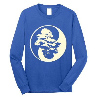 Cool Yin And Yang Circle With Trees Forest Harmony Yin Yang Gift Long Sleeve Shirt