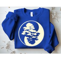 Cool Yin And Yang Circle With Trees Forest Harmony Yin Yang Gift Sweatshirt