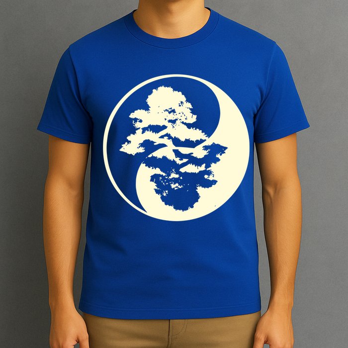Cool Yin And Yang Circle With Trees Forest Harmony Yin Yang Gift T-Shirt