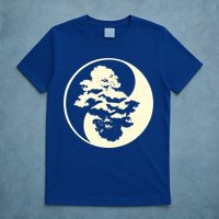 Cool Yin And Yang Circle With Trees Forest Harmony Yin Yang Gift T-Shirt
