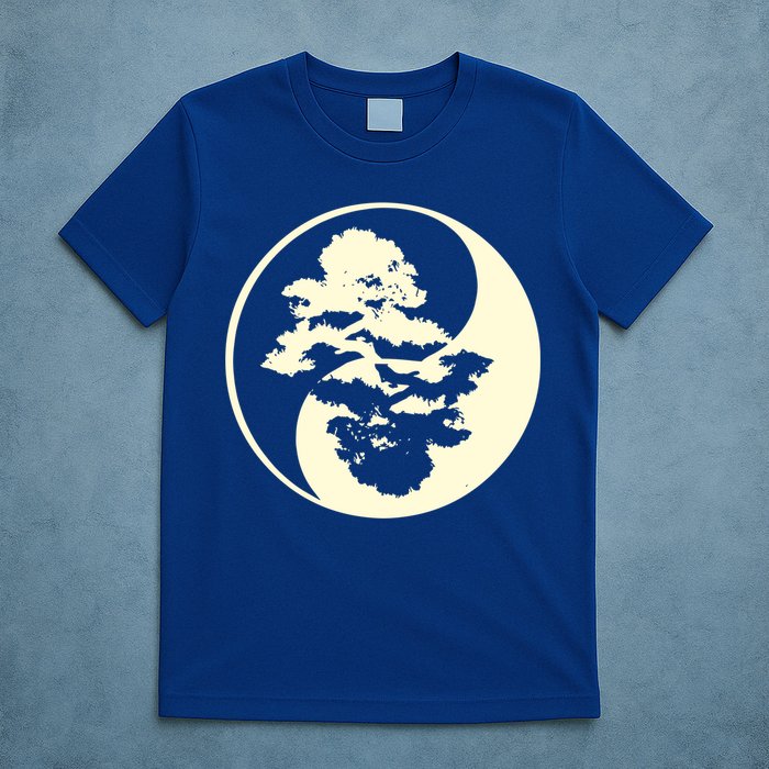 Cool Yin And Yang Circle With Trees Forest Harmony Yin Yang Gift T-Shirt