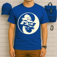 Cool Yin And Yang Circle With Trees Forest Harmony Yin Yang Gift T-Shirt
