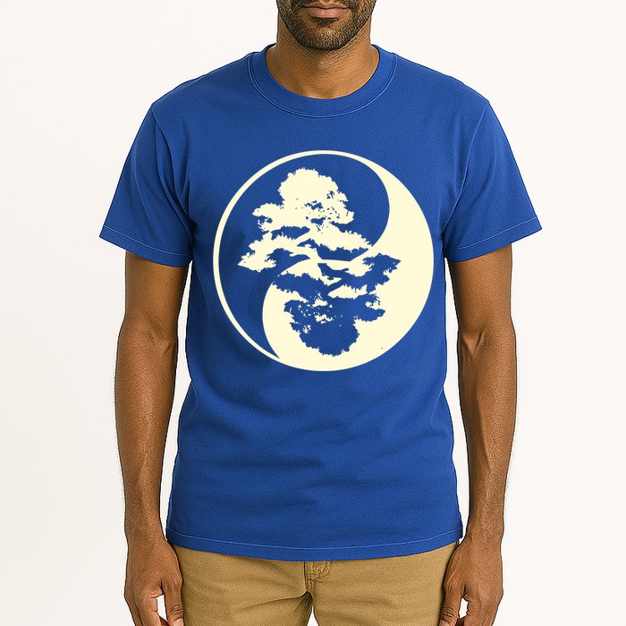 Cool Yin And Yang Circle With Trees Forest Harmony Yin Yang Gift Tall T-Shirt