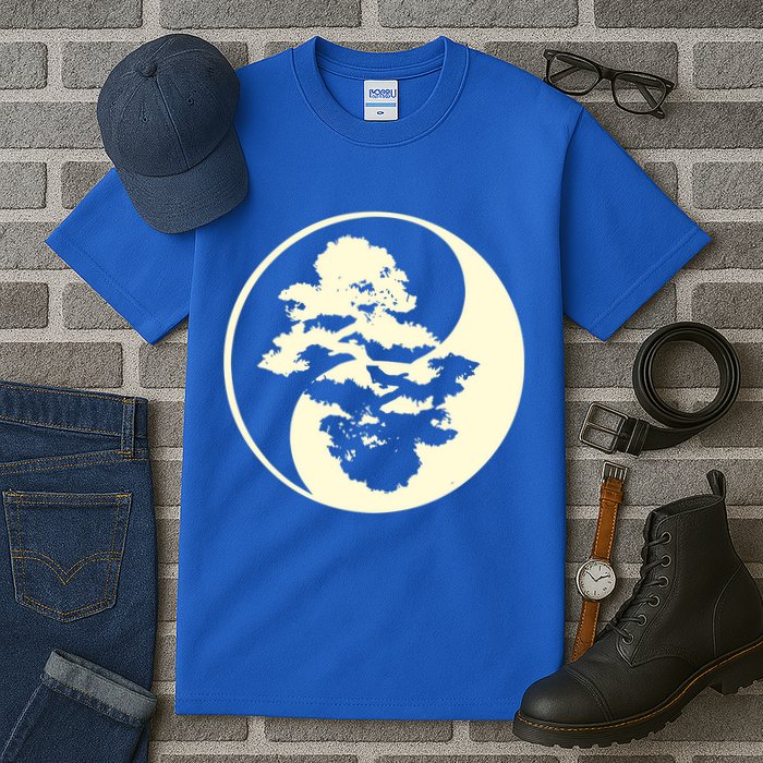 Cool Yin And Yang Circle With Trees Forest Harmony Yin Yang Gift Tall T-Shirt