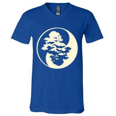 Cool Yin And Yang Circle With Trees Forest Harmony Yin Yang Gift V-Neck T-Shirt