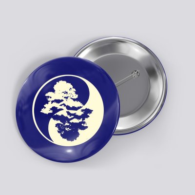 Cool Yin And Yang Circle With Trees Forest Harmony Yin Yang Gift Button