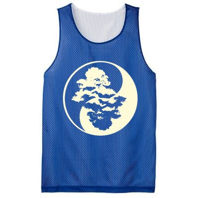 Cool Yin And Yang Circle With Trees Forest Harmony Yin Yang Gift Mesh Reversible Basketball Jersey Tank