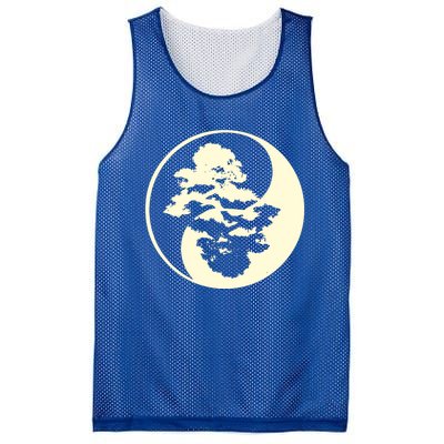 Cool Yin And Yang Circle With Trees Forest Harmony Yin Yang Gift Mesh Reversible Basketball Jersey Tank