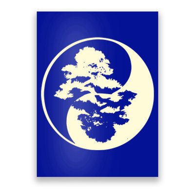 Cool Yin And Yang Circle With Trees Forest Harmony Yin Yang Gift Poster