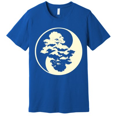 Cool Yin And Yang Circle With Trees Forest Harmony Yin Yang Gift Premium T-Shirt