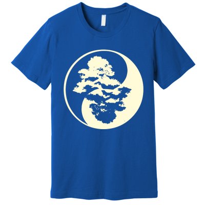 Cool Yin And Yang Circle With Trees Forest Harmony Yin Yang Gift Premium T-Shirt