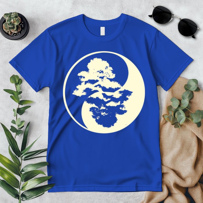 Cool Yin And Yang Circle With Trees Forest Harmony Yin Yang Gift Premium T-Shirt