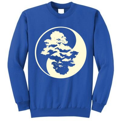 Cool Yin And Yang Circle With Trees Forest Harmony Yin Yang Gift Tall Sweatshirt