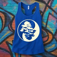 Cool Yin And Yang Circle With Trees Forest Harmony Yin Yang Gift Womens Tank Top