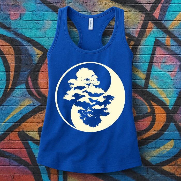 Cool Yin And Yang Circle With Trees Forest Harmony Yin Yang Gift Womens Tank Top