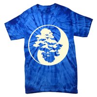 Cool Yin And Yang Circle With Trees Forest Harmony Yin Yang Gift Tie-Dye T-Shirt