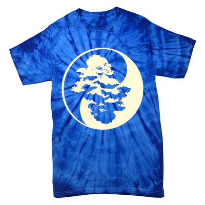 Cool Yin And Yang Circle With Trees Forest Harmony Yin Yang Gift Tie-Dye T-Shirt