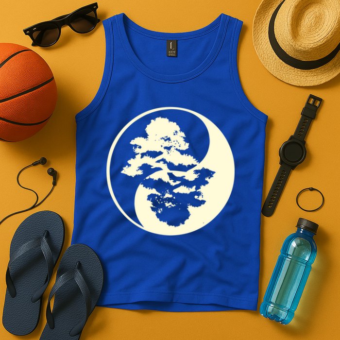 Cool Yin And Yang Circle With Trees Forest Harmony Yin Yang Gift Tank Top