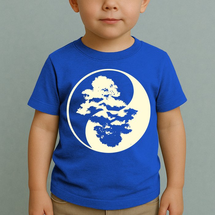 Cool Yin And Yang Circle With Trees Forest Harmony Yin Yang Gift Toddler T-Shirt
