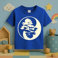 Cool Yin And Yang Circle With Trees Forest Harmony Yin Yang Gift Toddler T-Shirt