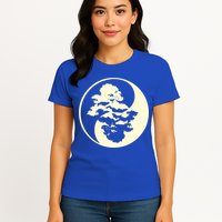 Cool Yin And Yang Circle With Trees Forest Harmony Yin Yang Gift Womens T-Shirt